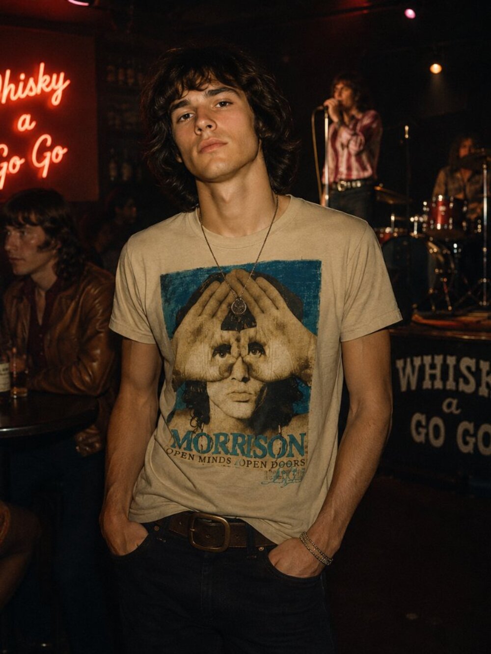 JIM MORRISON " THE DOORS" MENS BAND -(LARGE)